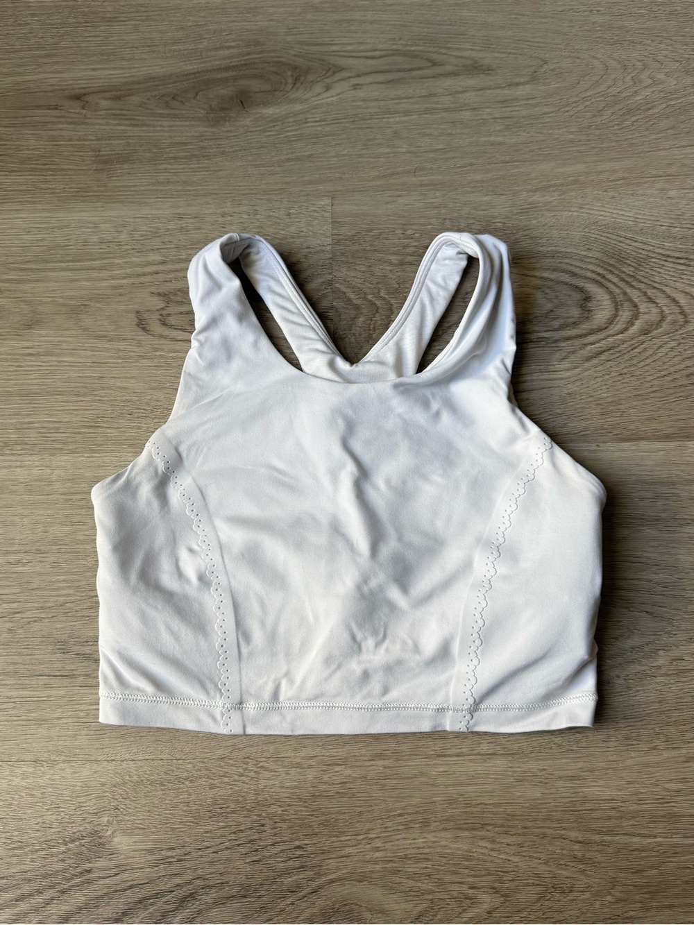 Lululemon White Racerback Scalloped Bra